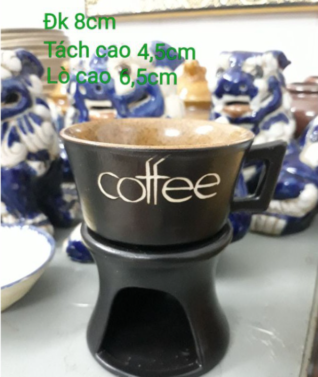 Bộ ly sứ hâm nóng cà phê ( loại lớn )