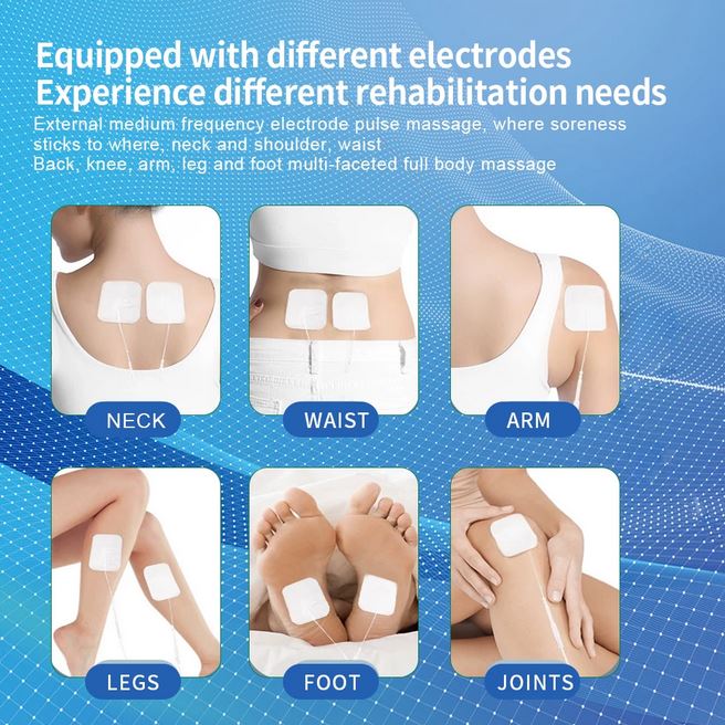 Agdoad 12Mode Tens EMS Massager 30-level Deep Pulse Body Massage Digital Therapy Machine Electric Muscle Stimulation Physiotherapy Type C Rechargeable