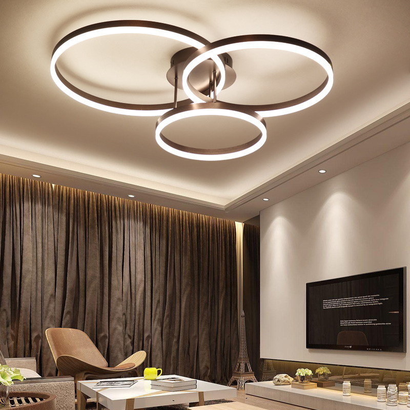 Nordic modern minimalist ceiling light, home personalized bedroom light, creative circular multi-color study LED room lighting