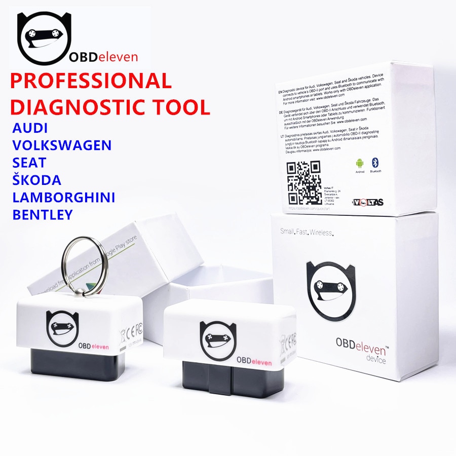 OBDeleven OBD2 Diagnostic Tool Scanner, For Audi/Seat/Skoda/Volkswagen,  Observe Battery Status, Share Diagnostic Data Log Via Email, Android, First  Gen Device, White
