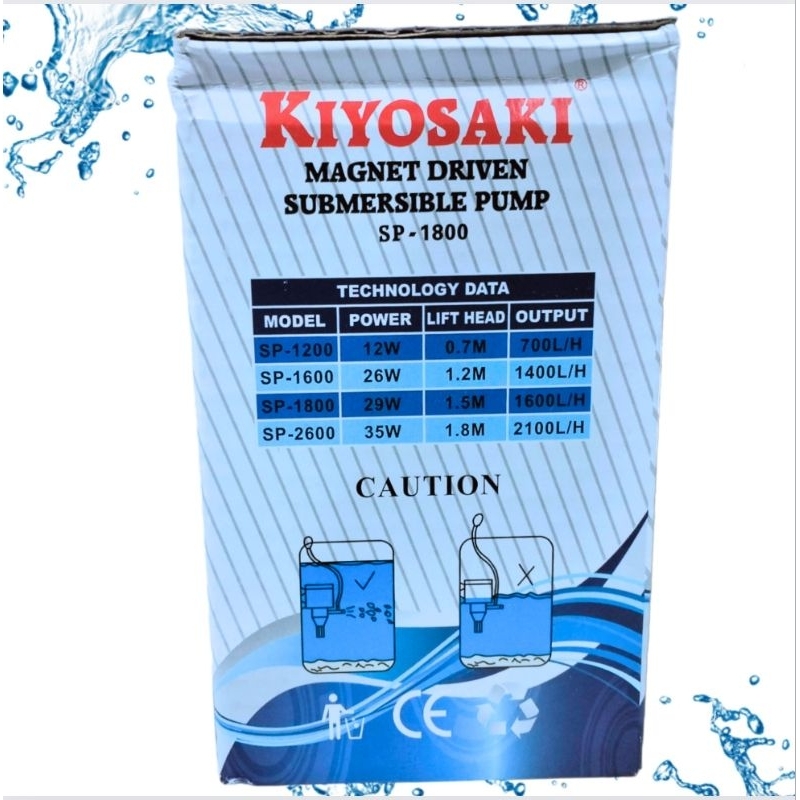 Pompa aquarium air mancur hidroponik KIYOSAKI SP 1800