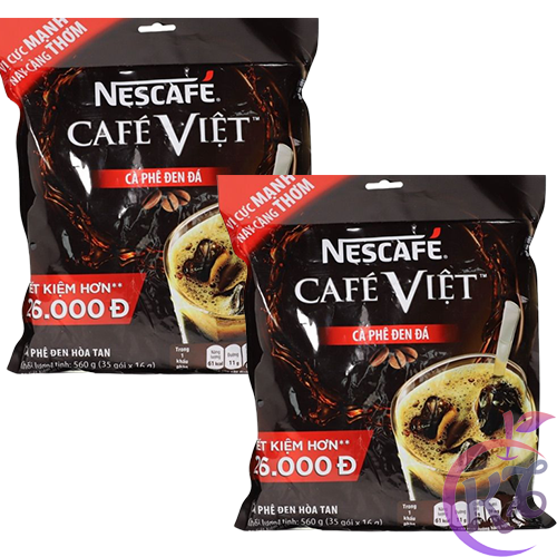 Combo 2 bịch Nescafe Việt đen đá bịch 35 gói x 16g (560g) - cà phê Việt, cafe đen đá hòa tan date mới - coffee
