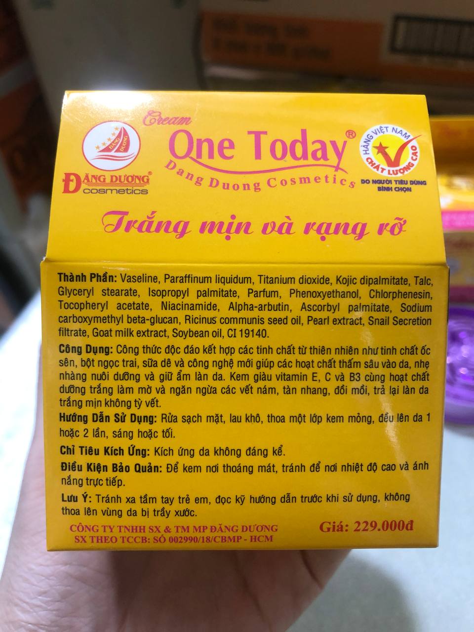 Kem dưỡng trắng da TNĐM vip 15g