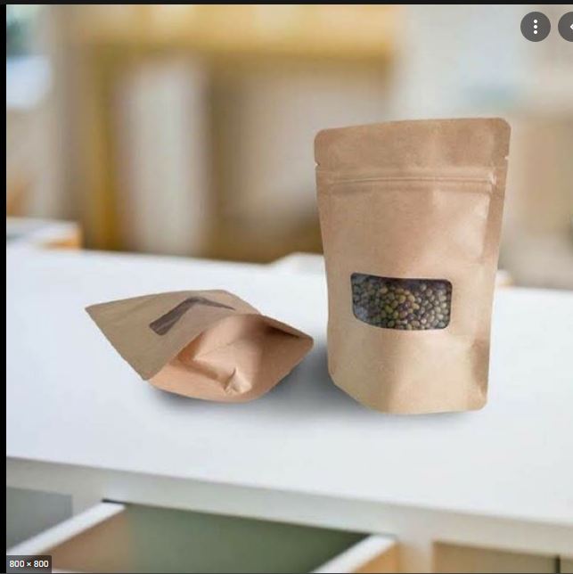 1KG TÚI ZIP GIẤY KRAFT CÓ CỬA SỔ