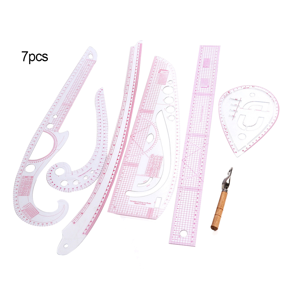 7pcs Curve Sewing Pattern Ruler Measure For Dressmaking Tailor Support Tool Set