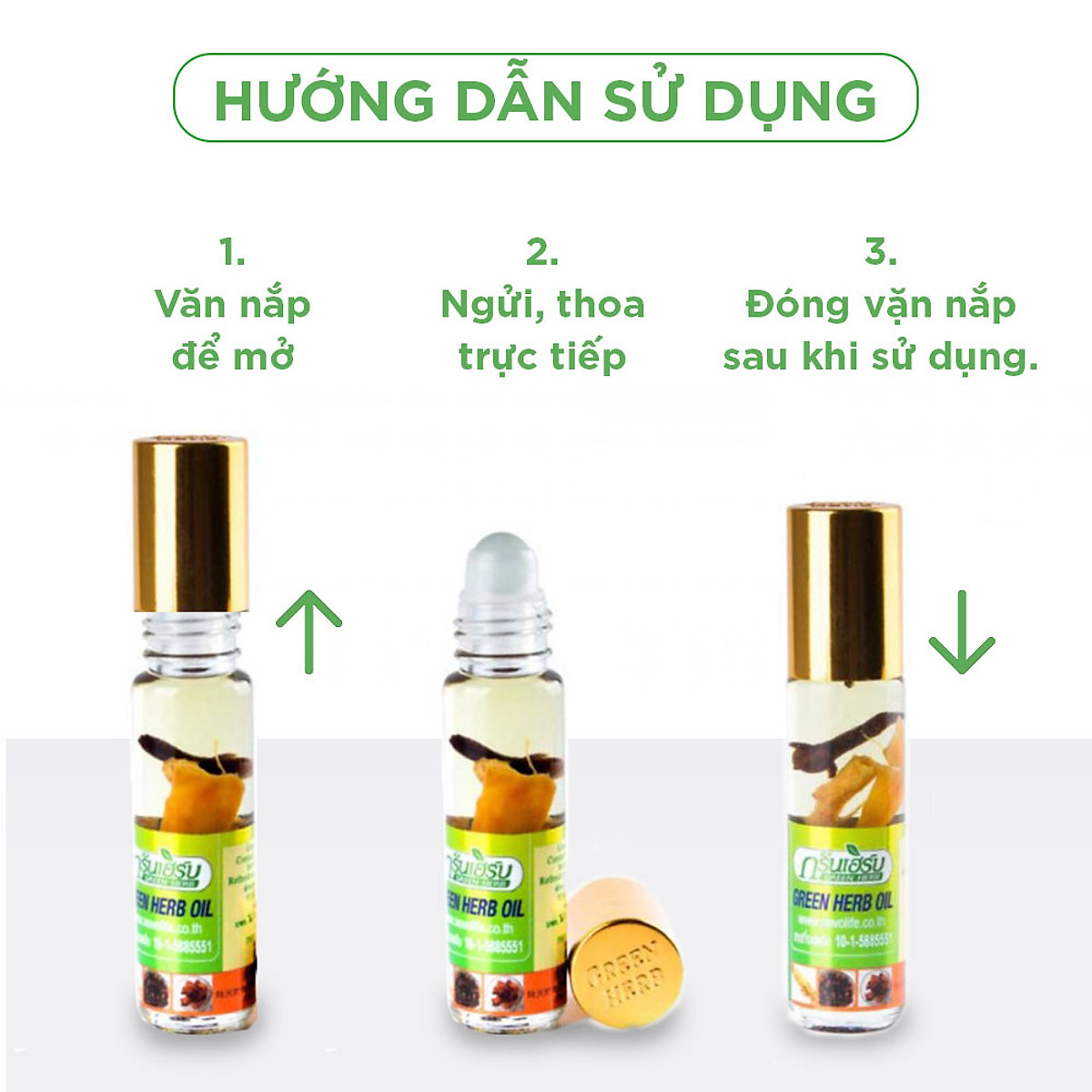Dầu Lăn Thảo Dược Nhân Sâm Green Herb Oil Thái Lan