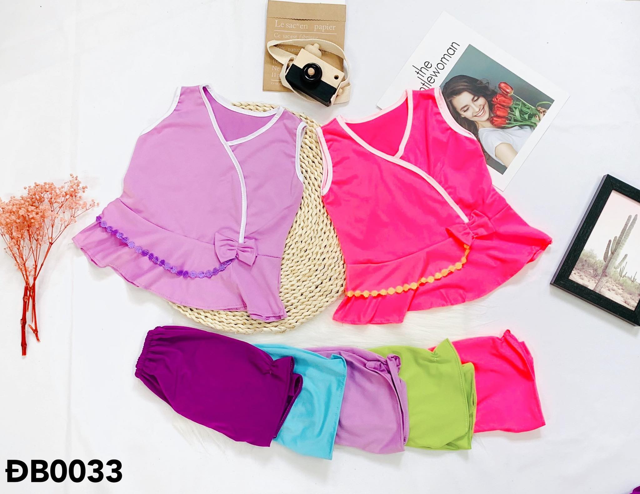 Đồ bộ thời trang dành cho bé gái, đồ bộ mặc ở nhà chất lụa mát mẻ