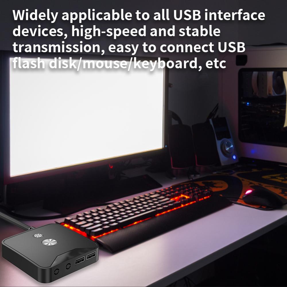 TEUCER Desktop Computer Power Switch Anti-theft Power On Off Switch With Extension Cord USB2.0 HUB High-speed Transmission for School Company