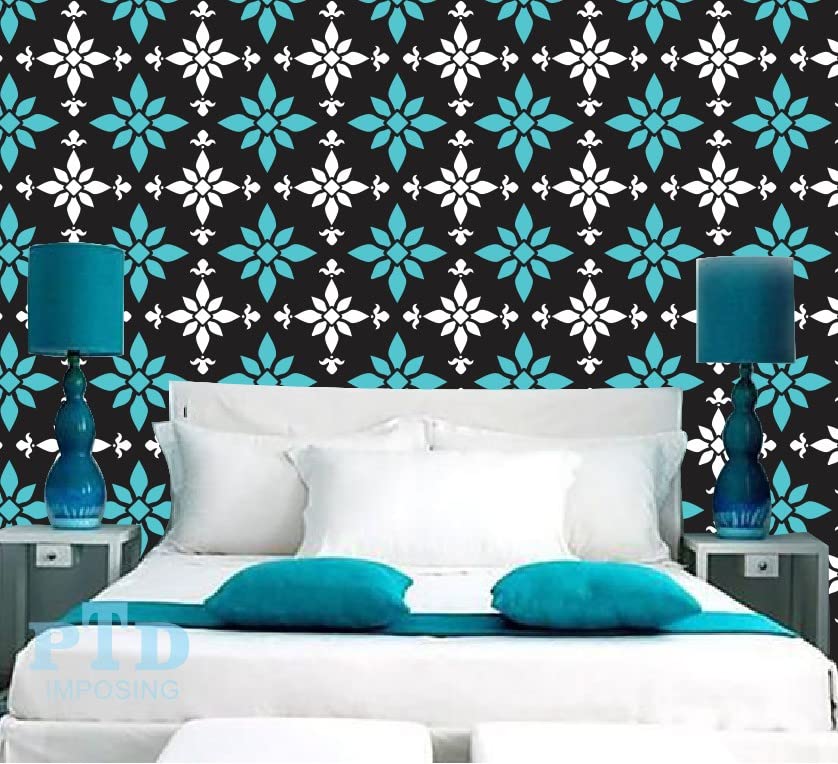 Imposing Damask Wall Design Stencil – 24x24 Inch Reusable Stencil Sheet for Wall Painting & Home Décor | Elegant DIY Pattern Template – Custom Size Available –BuyNclick. 