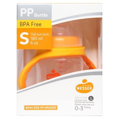Bình sữa PP Wesser cổ rộng 180ml