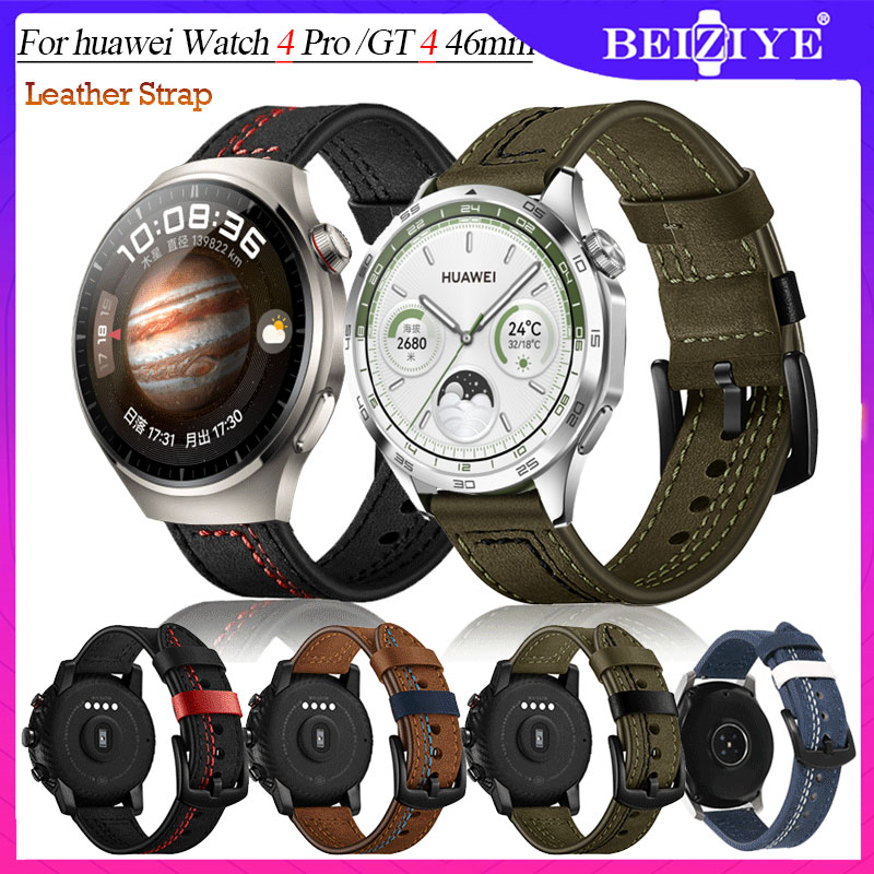 Dây đồng hồ bằng da cho huawei watch gt 4 46mm vòng đeo tay cho đồng hồ thông minh cho huawei watch 4 pro