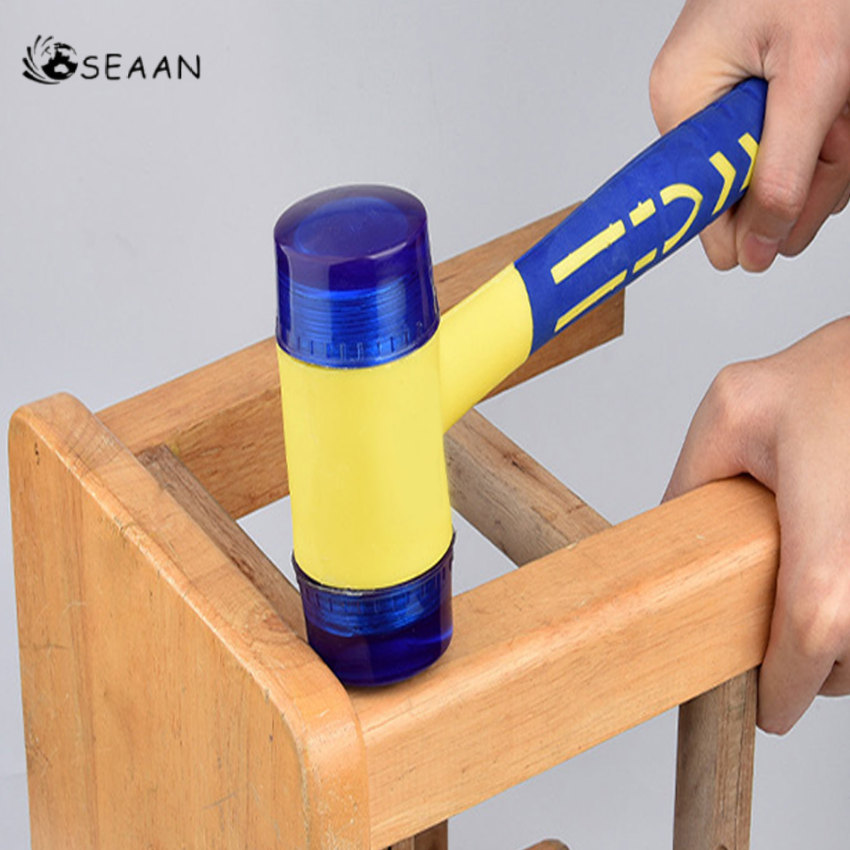1 hai đầu cài đặt búa, 25mm 30mm Búa cao su với tay cầm cao su, có thể tháo rời cách điện cài đặt búa