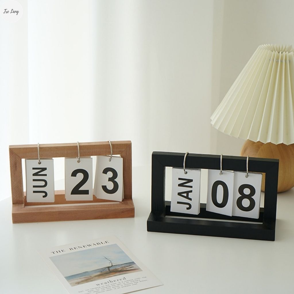 Lịch để bàn 2022 - Lịch gỗ mini để bàn Decor trang trí TRE LÀNG.