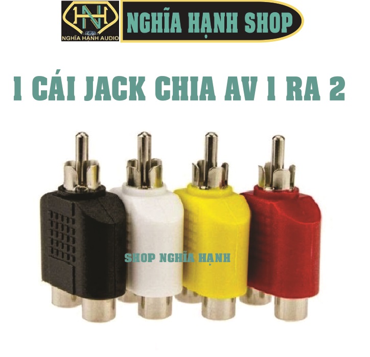 Jack chia AV 1 ra 2 (Đầu chia jack loa hoa sen 1 ra 2) - 1 cái