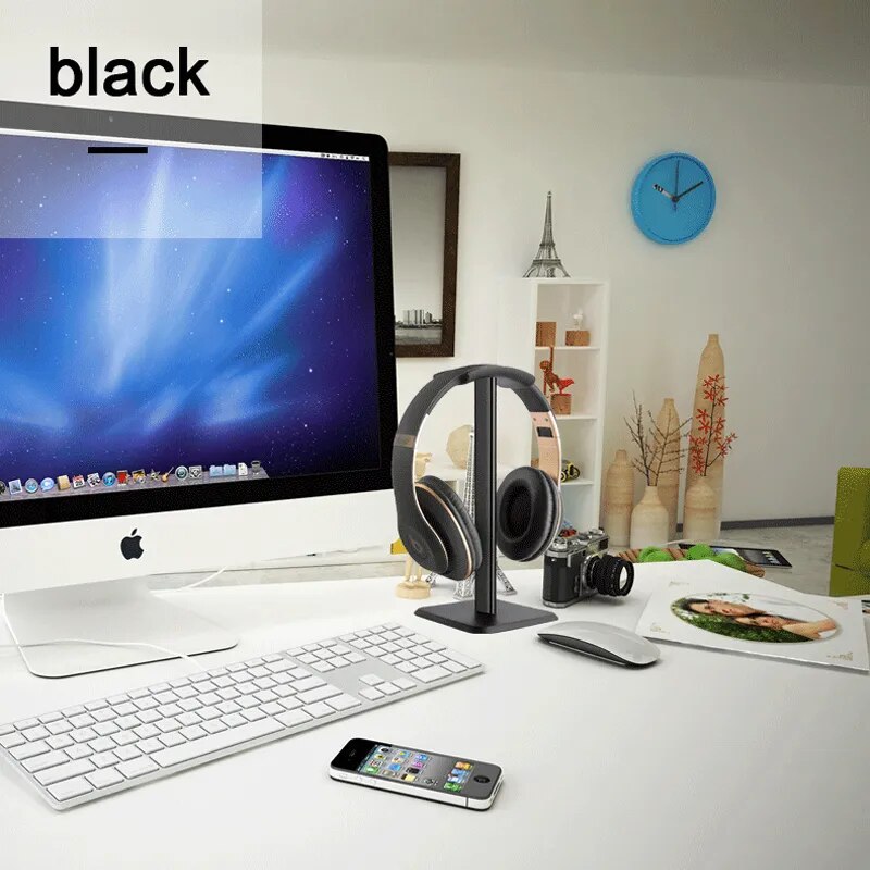Zeallion Universal Headphone Stand Aluminuim Headset Holder Aluminum Supporting Flexible Headrest Fashion Headphone Hanger