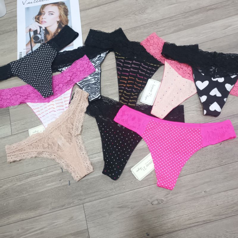 Quần lọt khe ren phối cotton hãng Forever21 xuất xịn