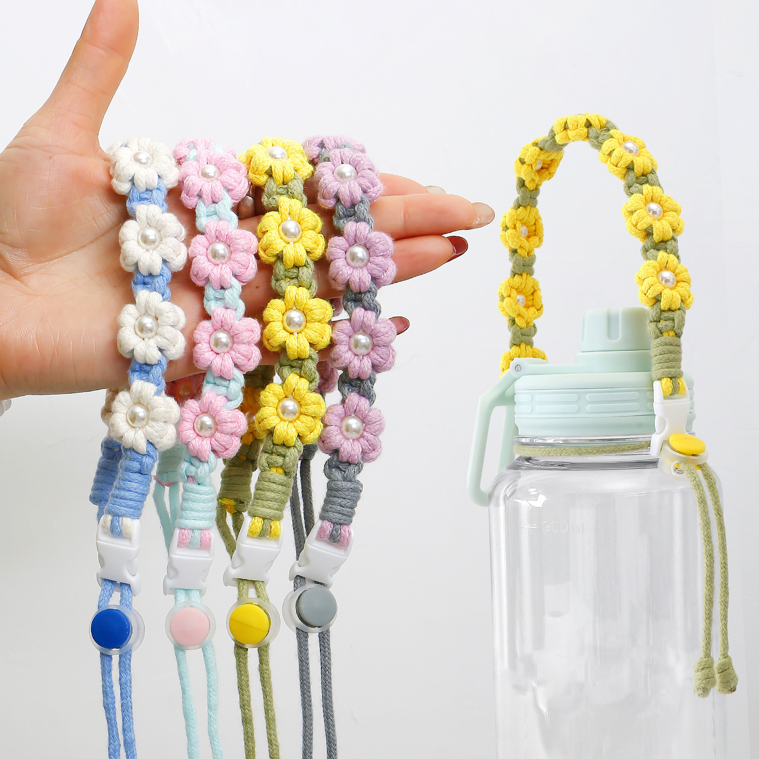 Cotton Rope Bottle Strap Multi-Functional Water Bottle Strap Adjustable ...