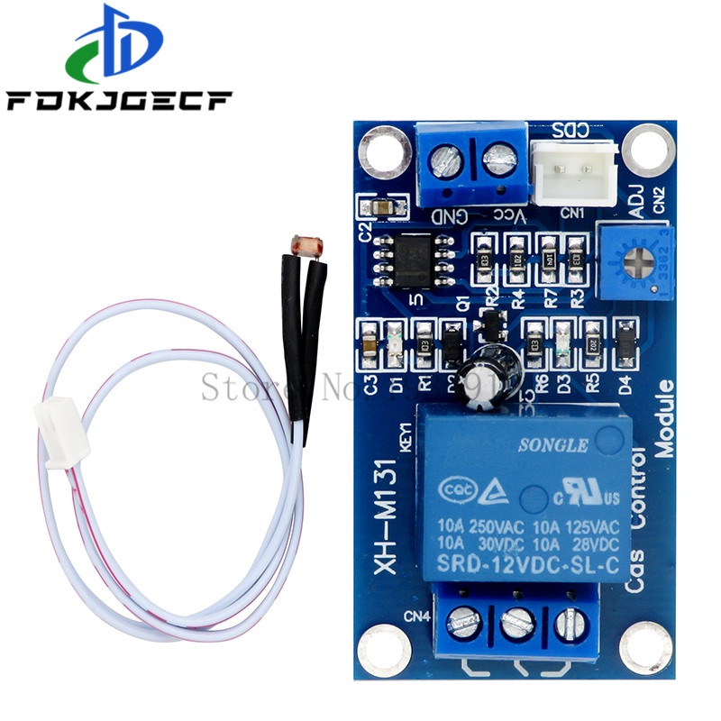 XH-M131 DC 5V / 12V Light Control Switch Photoresistor Relay Module Detection Sensor 10A brightness Automatic Control Module integrated circuit