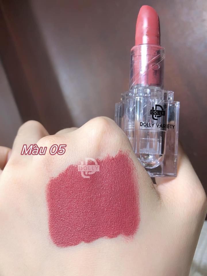 Son thỏi lì siêu mịn môi DOLLY VARIETY [Màu Hồng nâu khô]