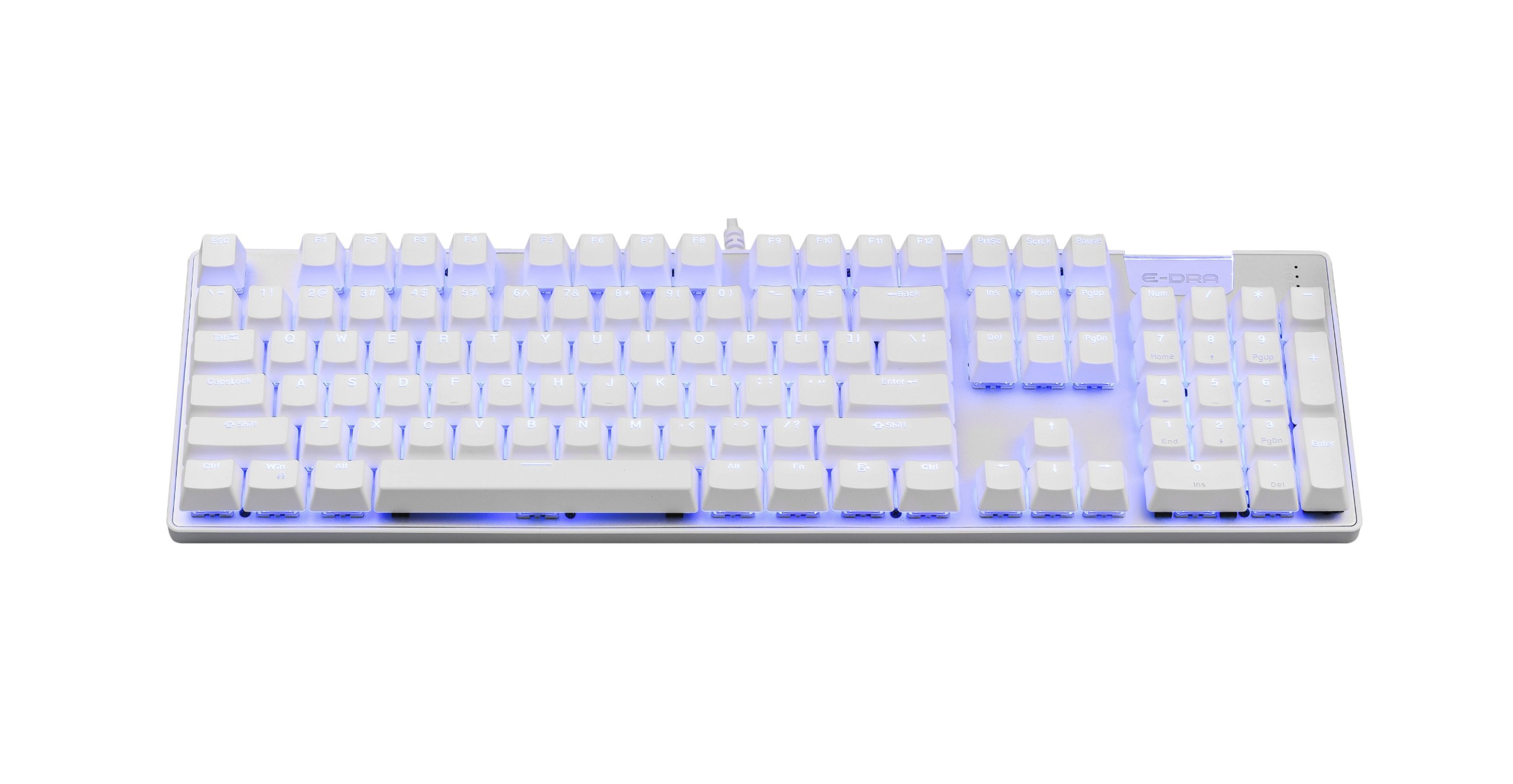 Bàn Phím Cơ EDRA EK312 Trắng LED Rainbow (Blue , brown , Red E-Dra switch )