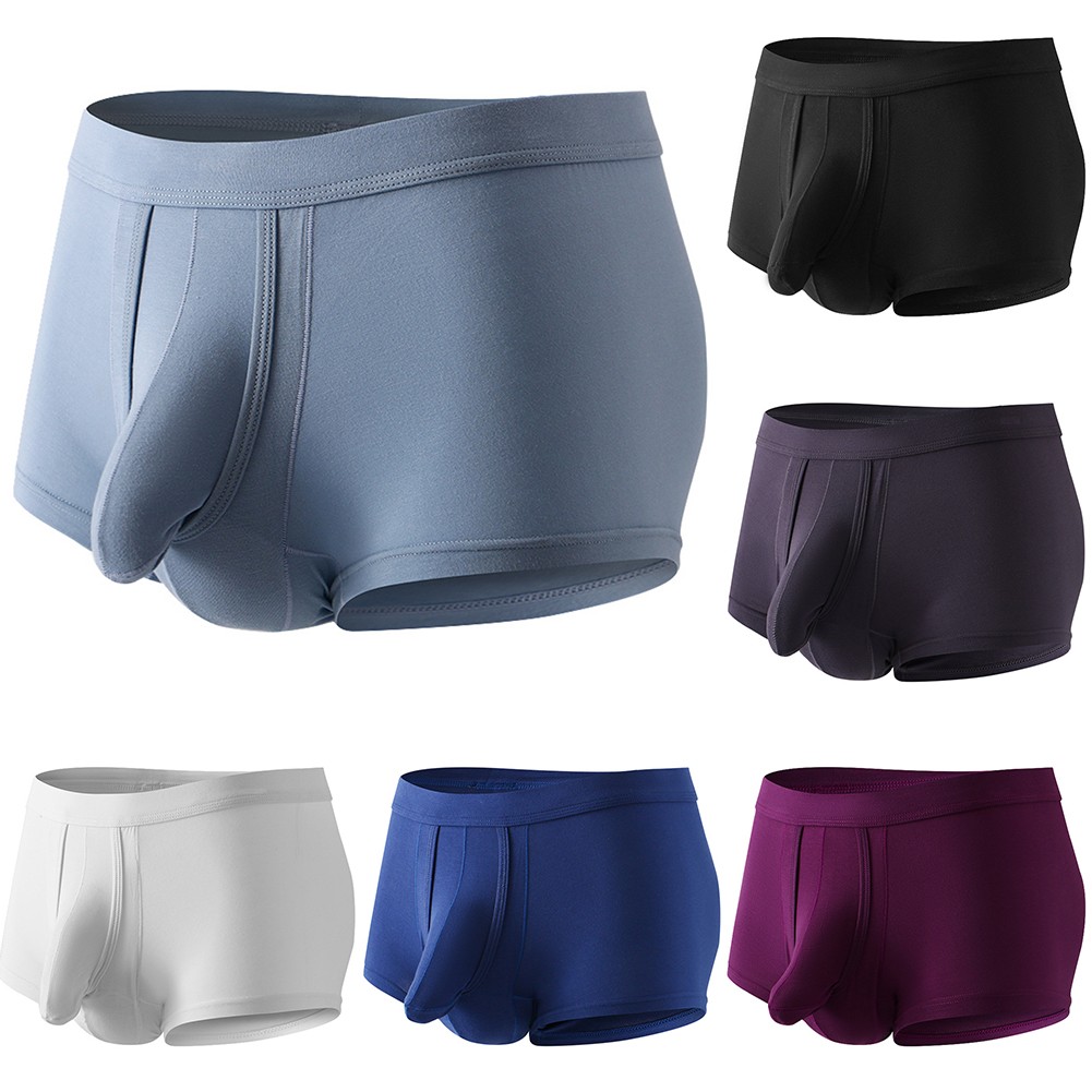 Men Swimwear Underwear Big Pouch-Cup Breathable Comfortable Summer