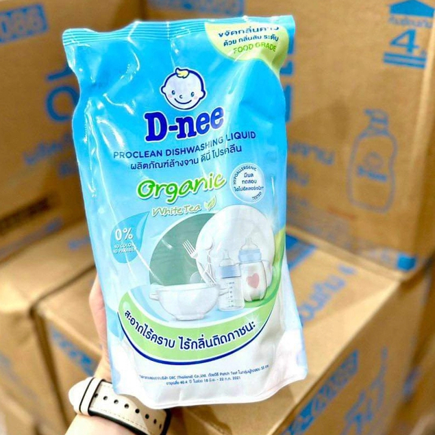 (Dnee WhiteTea) Nước rửa bình sữa, rửa chén dĩa Dnee MẪU MỚI xanh dương