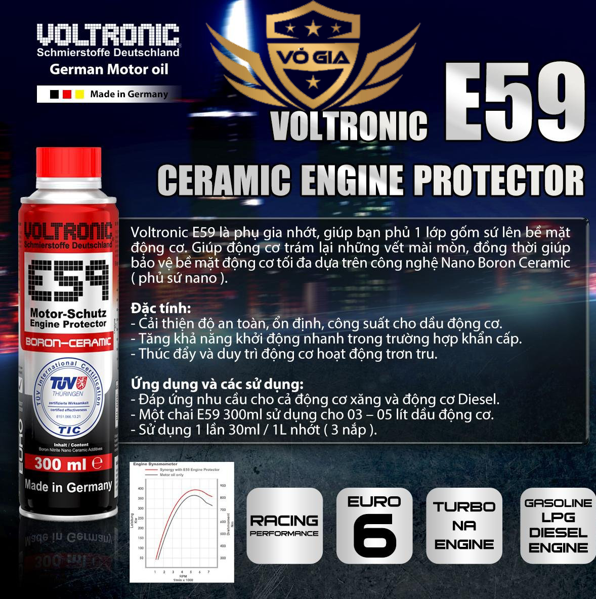 Phụ gia nhớt Voltronic E59 Phủ Sứ Ceramic Động Cơ thumbnail