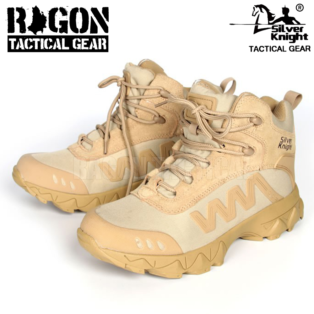 RAGON Silver Knight Tactical Boots Military Combat Shoes for Training