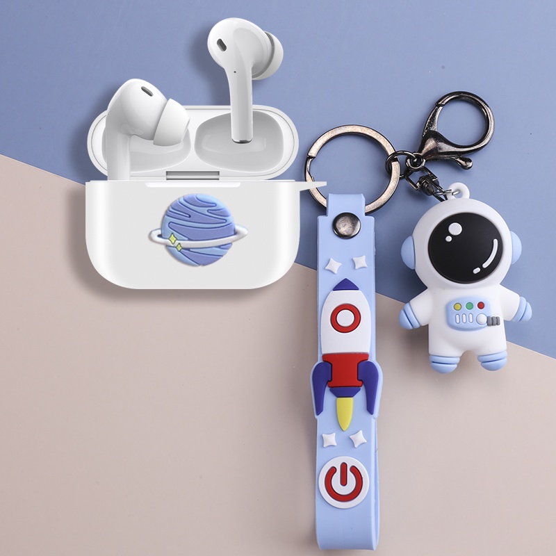 Cartoon Astronaut Case Baseus W3 / M2 / E3 / WM01 Earphone Protective Sleeve Silicone Soft Shell Anti-fall