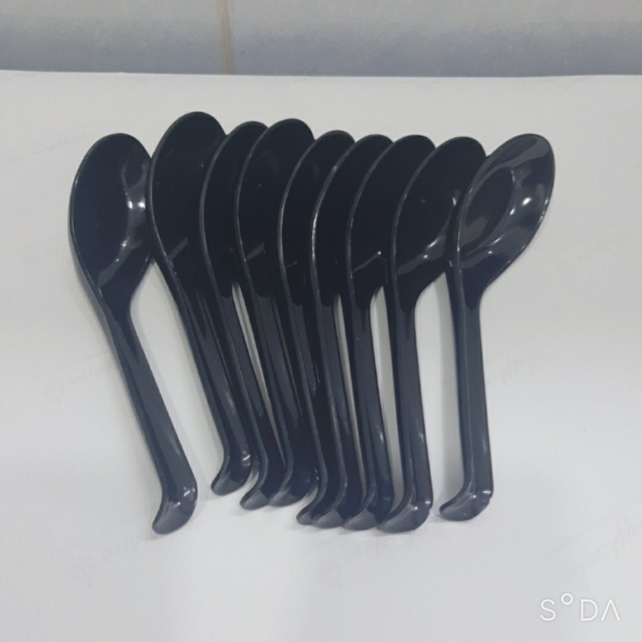 Combo 100 cái Muỗng Cơm Melamine Màu Đen Cán Dài NO17N