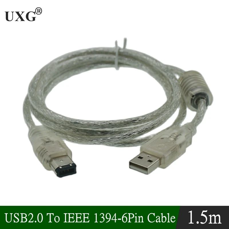 Usb male to firewire ieee 1394 6 pin male ilink adapter cord firewire 1394 cable 1.5m for digital camera dv