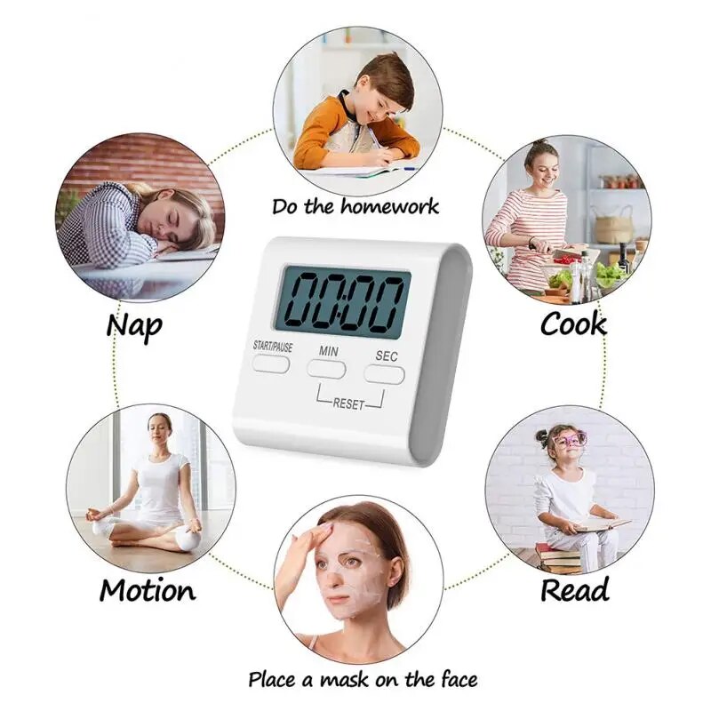 【Bestselling】 Digital Kitchen Timer Lcd Cooking Timer Strong Magnet Back For Cooking Baking Sports Games Kitchen Gadget Not Included