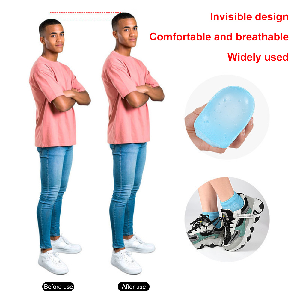 Thickened Height Max Socks 2/3.5cm Half Invisible Height Increase Insole Men Women Anti-slip Sports Invisible Heel Shoe Lift Pad. 