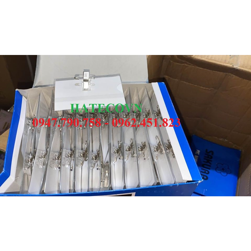 Thẻ cài ngực sakura, telun dày đẹp - kẹp thẻ hội nghị kim bấm - kẹp thẻ, thẻ đeo nhân viên học sinh