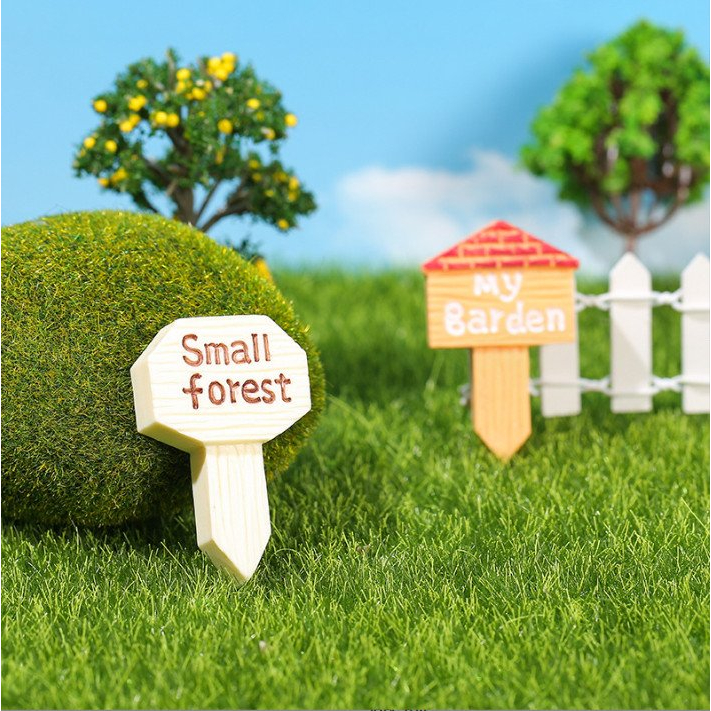 Bảng chỉ đường decor terrarium, trang trí chậu cây