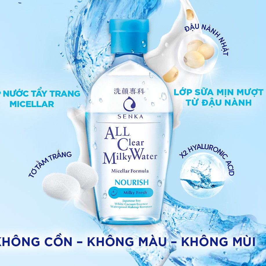 Tẩy Trang Dưỡng Trắng Senka Không Cồn (230ml)