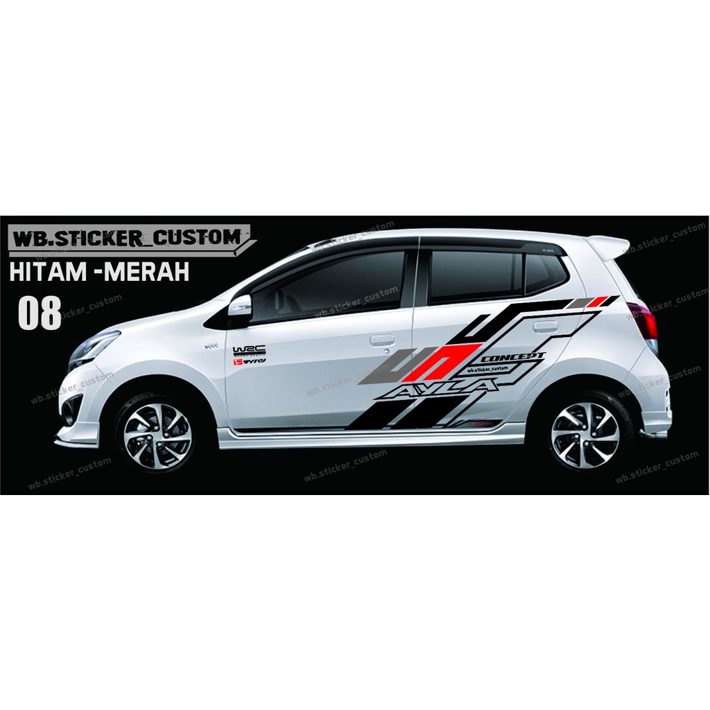 Stiker mobil ayla stiker body samping ayla brio jazz agya | Lazada