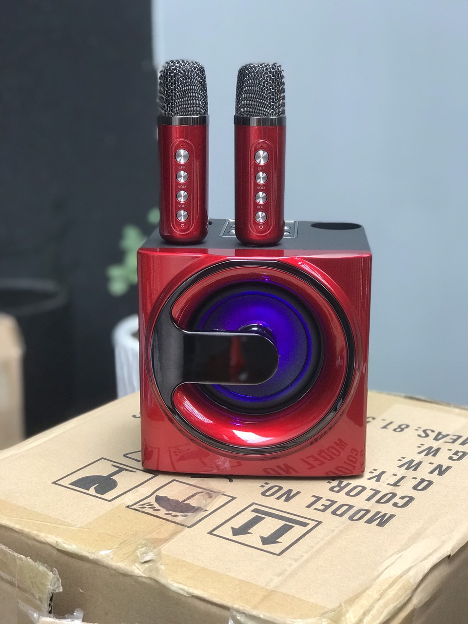 Loa Bluetooth Karaoke Su-Yord YS207 kèm 2 micro không dây