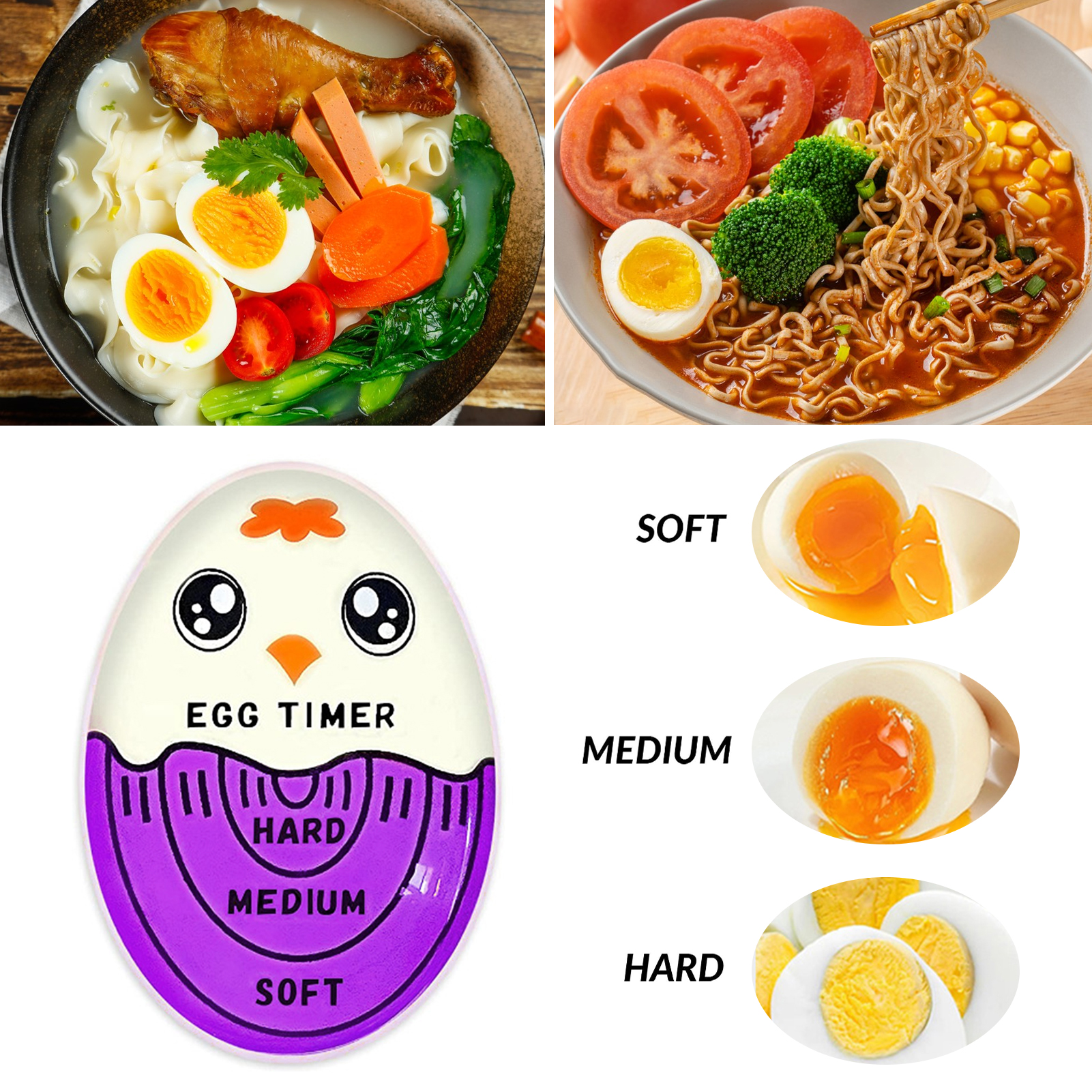 rego001 Color Changing Egg Timer Medium Boiled Egg Timer Perfectly Cooked Eggs Every Time with Temperature Sensitive Egg Timer Kitchen Must-have Gadget for Soft Medium and Hard Boiled Eggs