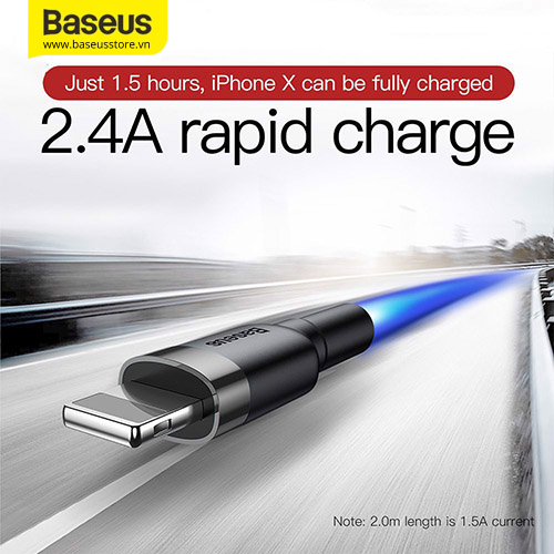 Cáp sạc nhanh Lightning Baseus Cafule Cable 2.4A