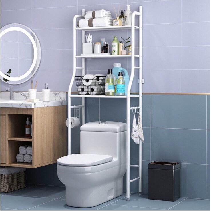 Kệ để sau tolet 3 tầng ,Kệ để đồ trên tolet khung sắt-Kệ Để Đồ Phòng Vệ Sinh Thông Minh -Nội Thất Nhà Tắm-Kệ 3 tầng để đồ phía trên bồn cầu tiết kiệm không gian-Kệ để đồ trên tolet