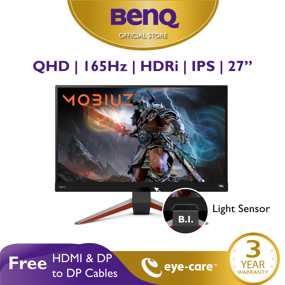 Màn hình máy tính BenQ MOBIUZ EX2710Q 27 inch QHD 1ms 165Hz IPS HDRi FreeSync™ Premium chuyên chơi game tích hợp hệ thống loa 2.1 chân đế điều chỉnh độ cao