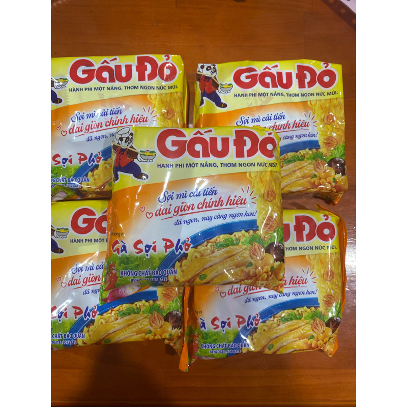 Thùng 30 gói mì Gấu Đỏ Gà Sợi Phở