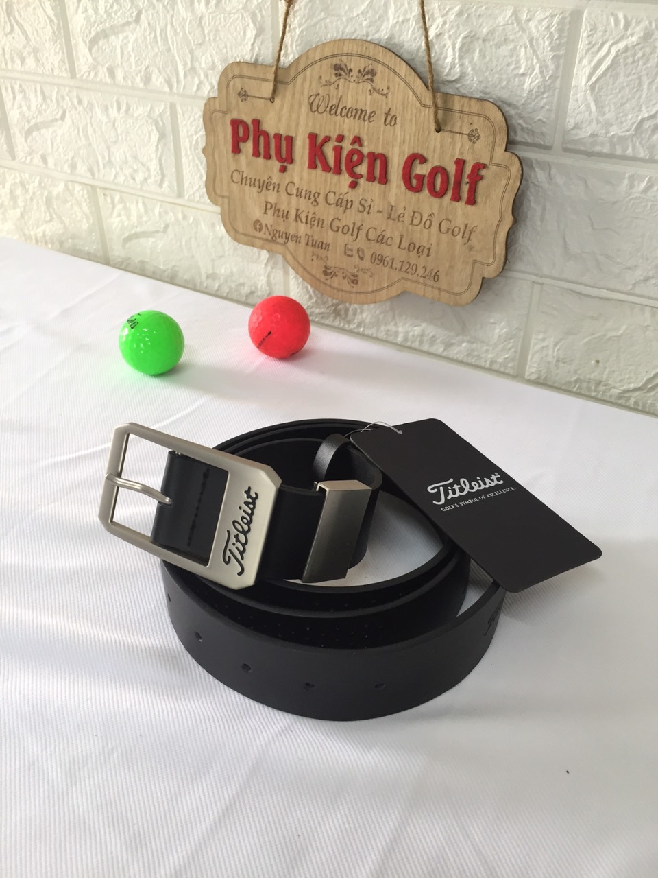 Thắt lưng golf (màu đen-trắng) Golf belt-골프벨트