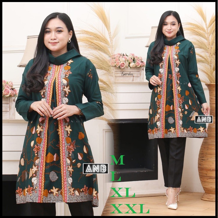 atasan wanita tunik tunik belah depan pakaian wanita tunik murah