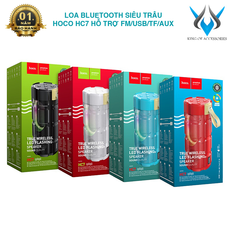 Loa bluetooth siêu bền hoco hc7 5.0 đèn led công suất 10w - phụ kiện 1986