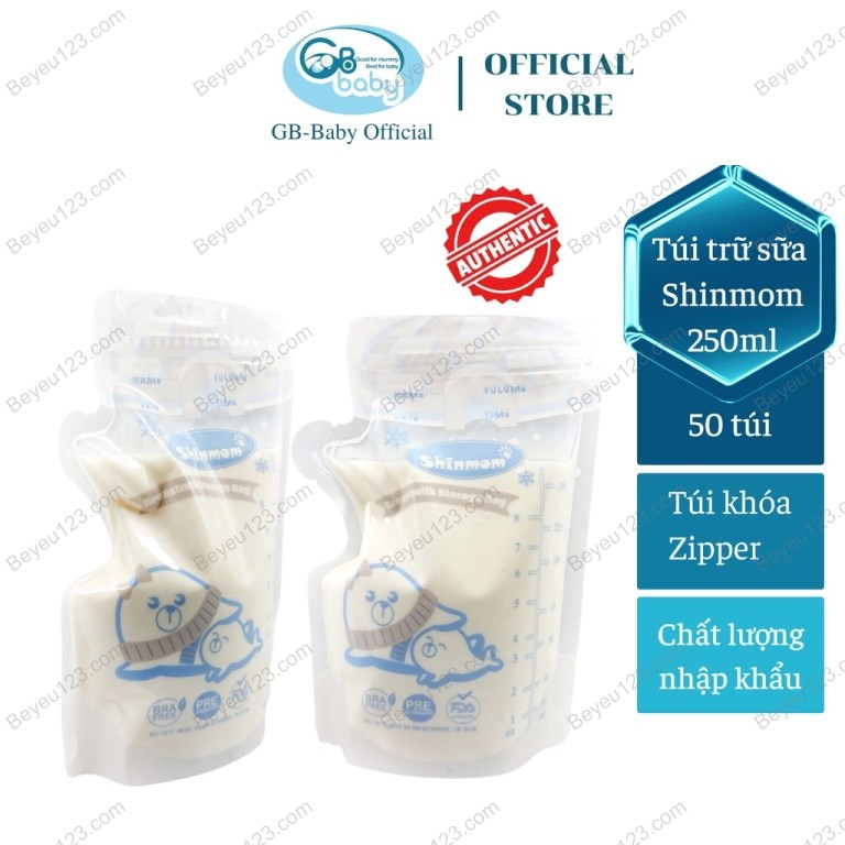 Free ship toàn quốc 10 túi - hộp 50 túi trữ sữa mẹ 250ml shinmom s50v công - ảnh sản phẩm 2