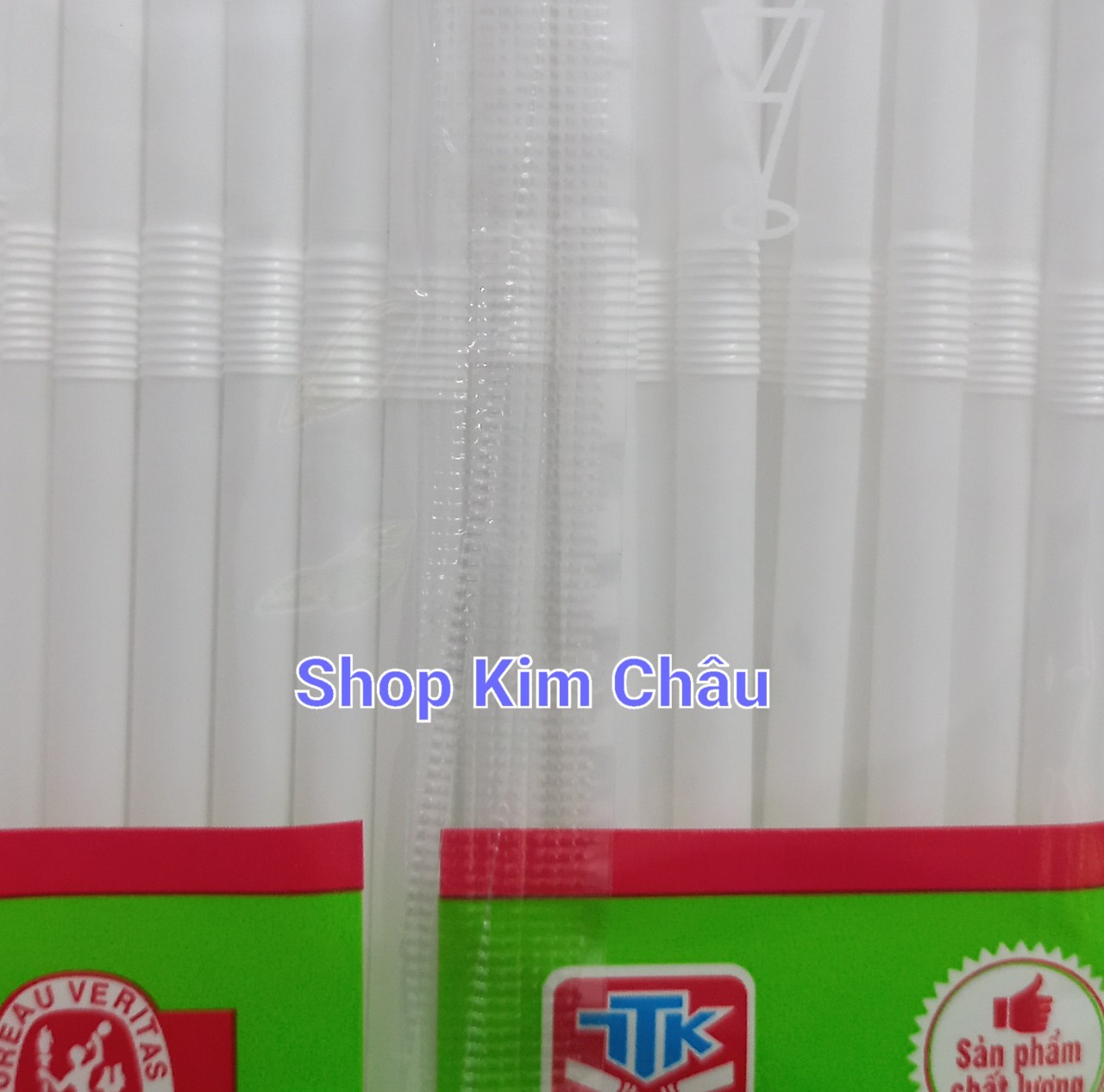 [1 túi 80 cái] Ống hút cong màu trắng phi 6