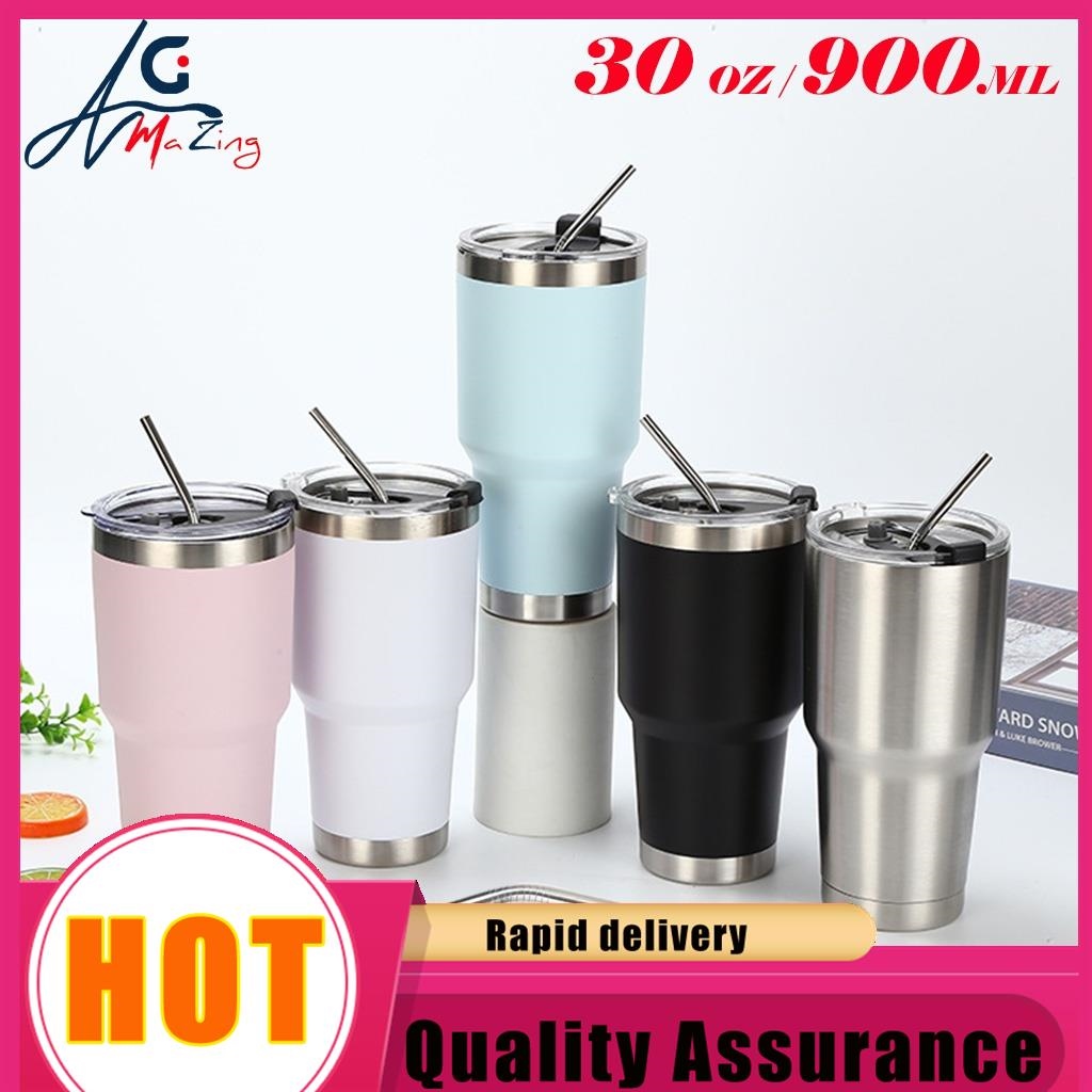 900ML/600ML Insulated Tumbler With Straw Brush Thermos Water Bottle 304  Stainless Vacuum Coffee Mug Lazada PH