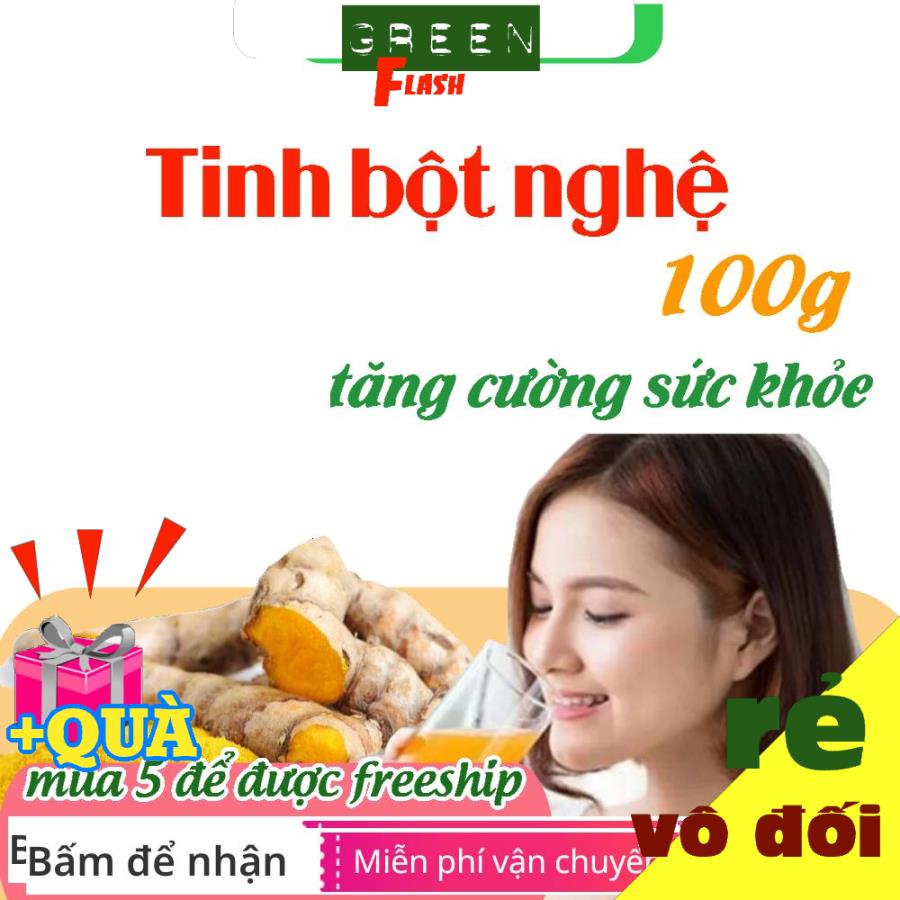 100g Tinh bột nghệ nguyên chất ĐăkLăk hỗ trợ giảm đau dạ dày, hỗ trợ tiêu hóa, mịn da, tăng cường sức đề kháng cơ thể